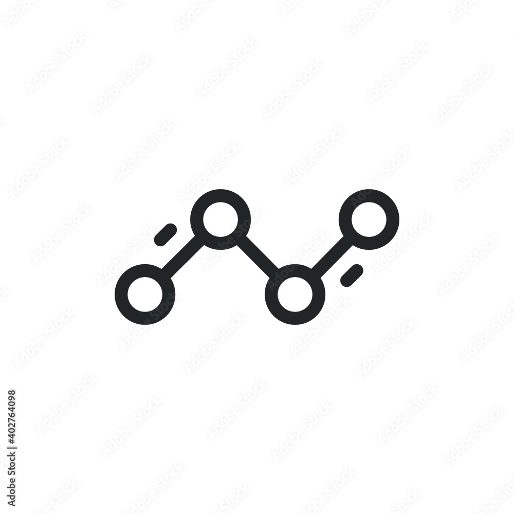 Poster line chart graphic outline icon for web template and app. vector illustration design on white backgr
