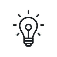 Business idea, lamp, bulb line icon for web template and app. Vector illustration design on white background. EPS 10