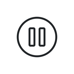 Pause button line icon for web template and app. Vector illustration design on white background. EPS 10