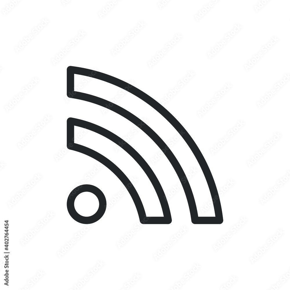 Poster rss line icon for web template and app. vector illustration design on white background. eps 10