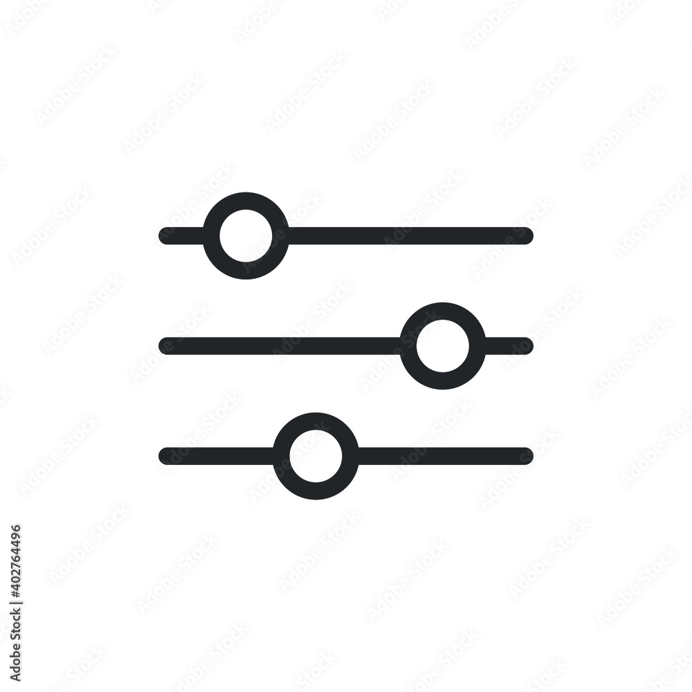 Poster settings bar line icon for web template and app. vector illustration design on white background. eps