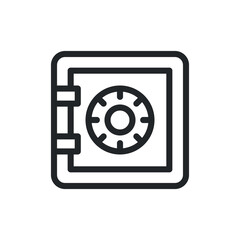 Safebox line icon for web template and app. Vector illustration design on white background. EPS 10