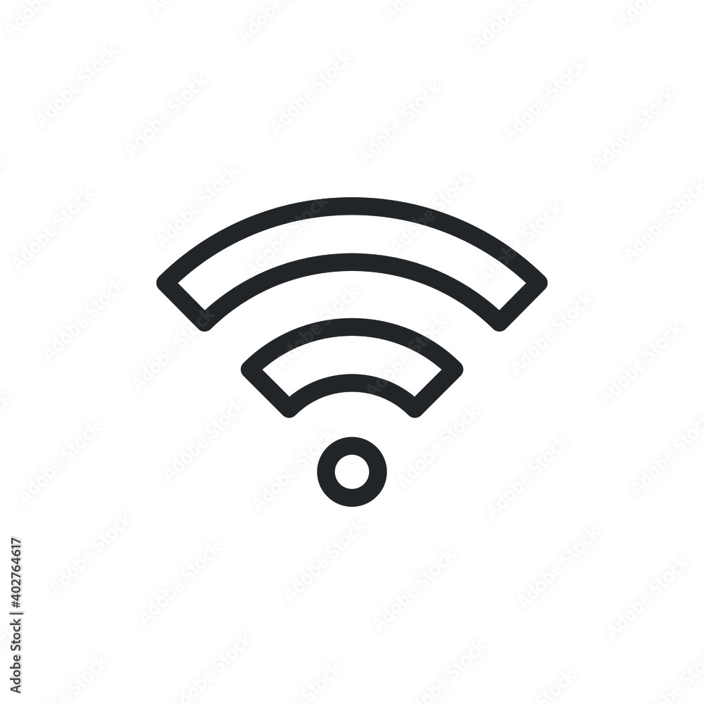 Poster wifi signal network internet free line icon for web template and app. vector illustration design on 