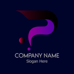 abstract company logo design with letter