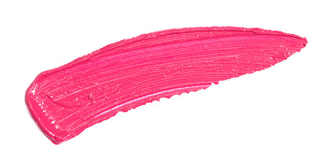 Single Smear of Lipstick and Lip Gloss Swatch on a White Background