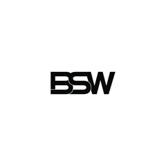 bsw letter original monogram logo design