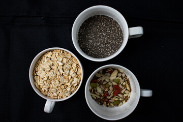 oatmeal and seed mix for breakfast