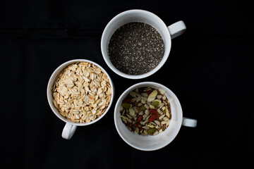 oatmeal and seed mix for breakfast