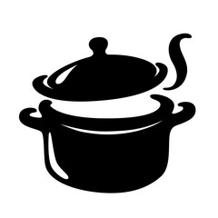 The soup pot is boiling - obrazy, fototapety, plakaty