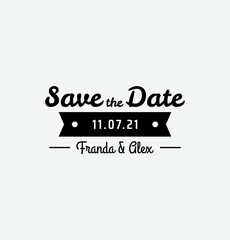Wedding invitation vector graphic of save the date, perfect for wedding, invitation, couple, fiance, etc