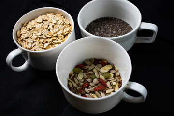 oatmeal and seed mix for breakfast