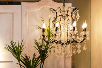 Crystal droplight, family decoration, interior design ou feng crystal chandelier
