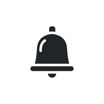 Bell glyph icon for web template and app. Vector illustration. design on white background. EPS 10