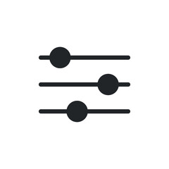 Settings bar glyph icon for web template and app. Vector illustration. design on white background. EPS 10