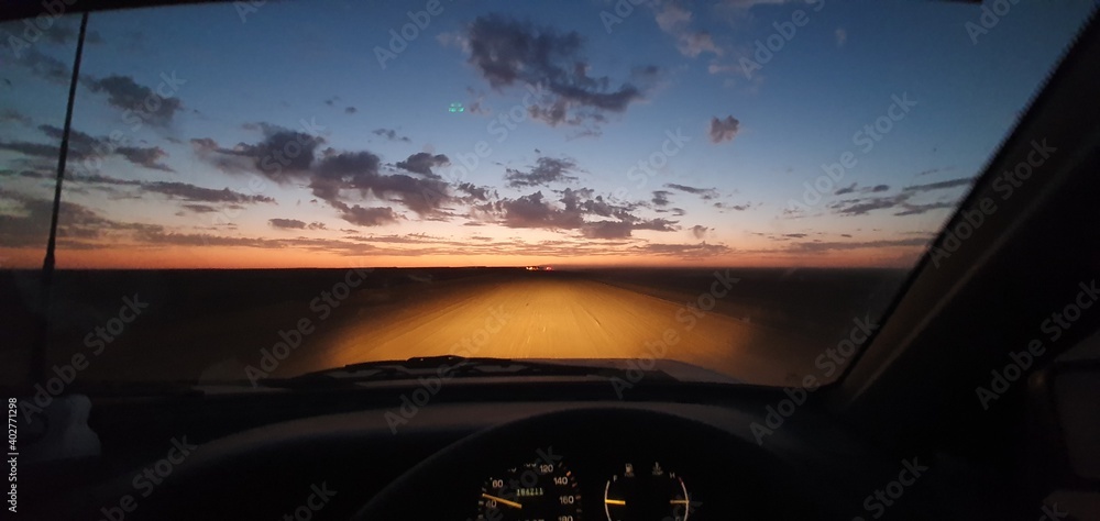 Wall mural outback night driving