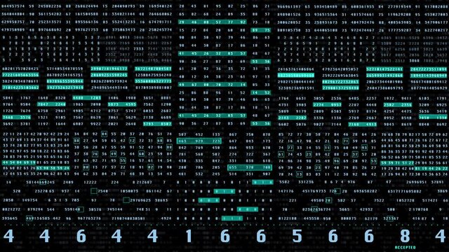 Digital Scientific Technology Binary Data Number Code. 4K Motion HUD Decimal Statistics Algorithm Selection Panel Display.