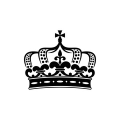 Jewelry treasure isolated crown with fleur-de-lis symbols. Vector royal headwear, victorian corona