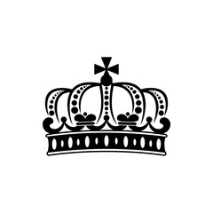 Jewelry treasure isolated crown with fleur-de-lis symbols. Vector royal headwear, victorian corona