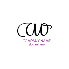 ao initials logo handwritten design illustration vector