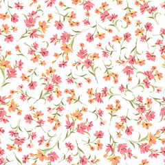Seamless and beautiful flower illustration pattern,