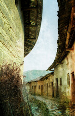 Ruins of ancient chinese village