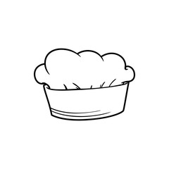 Baker hat isolated outline icon. Vector linear chefs cap, kitchener headdress