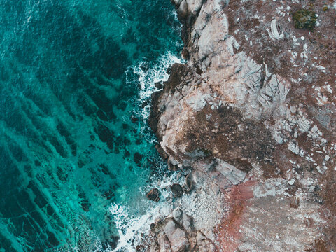 Abstract aerial of the rocky atlantic coast of newfoundland © Erik