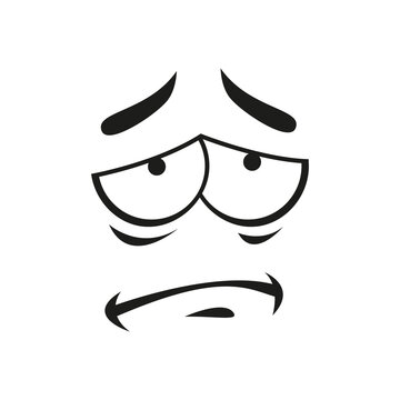 recommend clip art: Frustrated emoji emotion upset emoticon smiley. Vector sad depressed smiley, line art sorrowful face