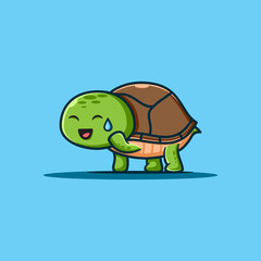 a cute turtle who is shy.