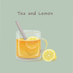 glass of tea with lemon
