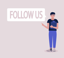 Follow us concept
