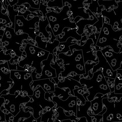 Fototapeta premium Black and white grunge background seamless pattern