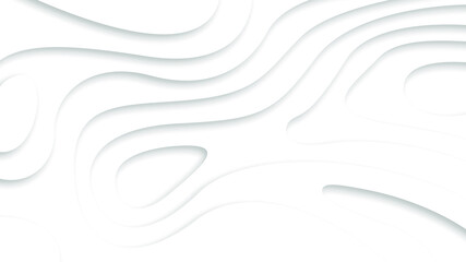 Obraz na płótnie Canvas White Abstract Wavy Paper Cut Background with Shadows, Vector. Modern Design Objects