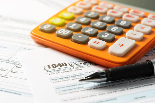 US tax form 1040 background for taxation concept finance and  business