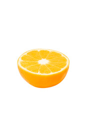Half oranges isolated on white background