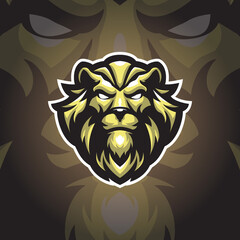 Lion mascot logo design vector with concept style for badge, emblem and tshirt printing.