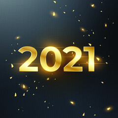 Golden new year 2021 background Free Vector