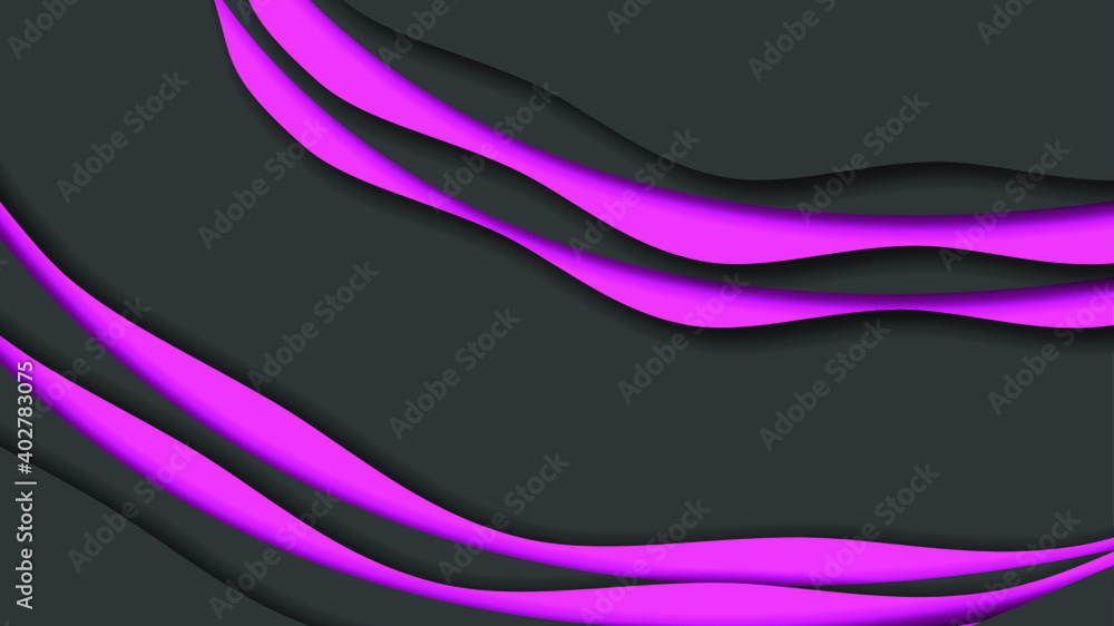 Poster pink and black abstract paper cut background vector shadows 3d smooth objects modern design