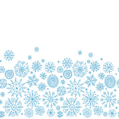 Hand drawn snowflakes, seamless pattern for your design.