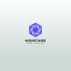 HighStairs logo vector icon Premium Vector
