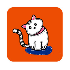 Background animal cat funny illustration abstract design wallpaper and banner