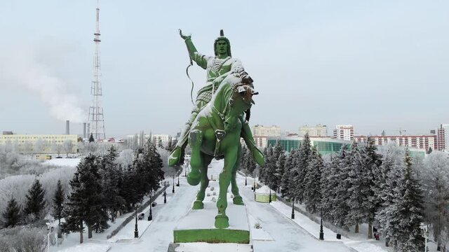 Monument To Salavat Yulaev. Ufa, Bashkortostan. Shooting date December 2020.