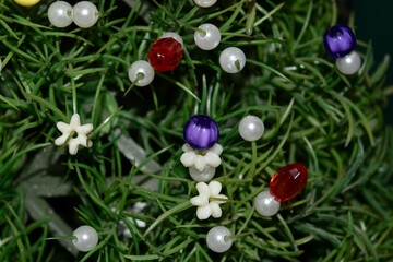 easter eggs on green grass