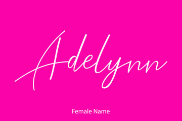 Adelynn-Female Name in Beautiful Cursive Typography On Pink Background