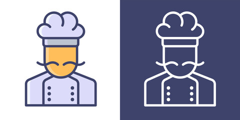 Chef Filled Line and Outline for your website design, icon, logo, app. Vector Premium EPS10