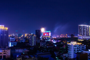 Fototapeta na wymiar Phnom Penh City at Night