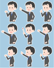 スーツの男性　表情セット