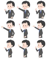スーツの男性　表情セット