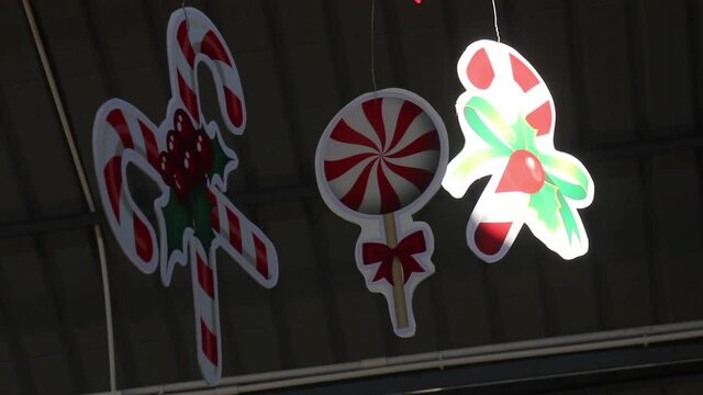 Christmas ornaments decorated in Thai school, stock footage