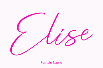 Elise Female Name - in Stylish Lettering Cursive Typography Text